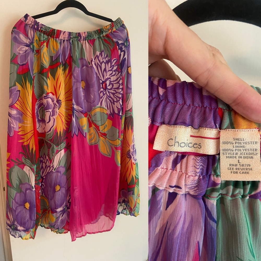 vintage Choices Floral Multicolor Skirt